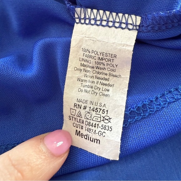 ModCloth-Peach Love-Fox Dress-Blue-Orange- A Line-Whimsical-Size M - Picture 5 of 12